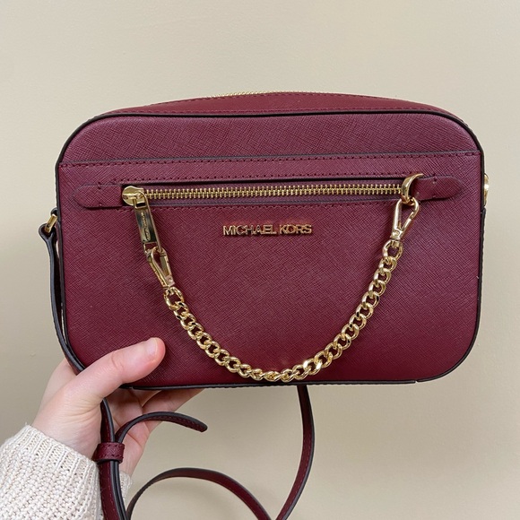Michael Kors Dark Cherry Zip Chain Crossbody - Picture 8 of 8